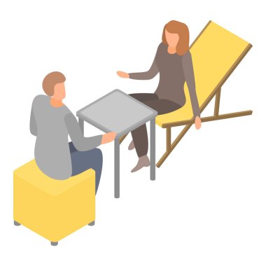 Ofis toplantı simgesi, izometrik biçim