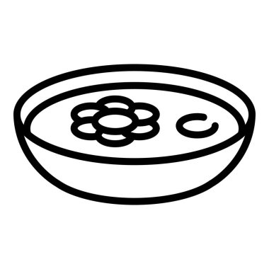 Çiçek simgesi, anahat tarzı ile Spa kase