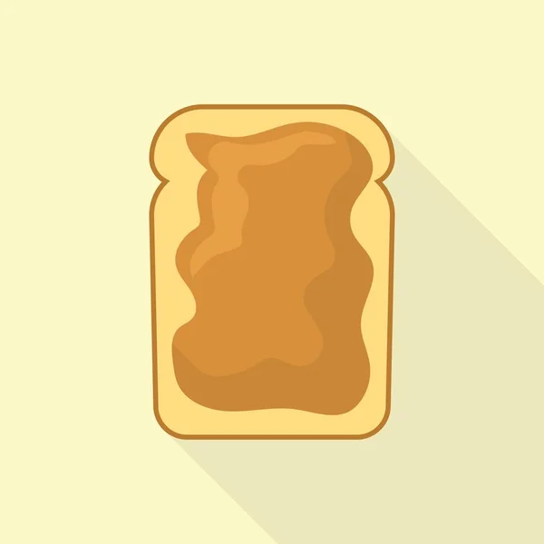 Ícone de pão de manteiga de amendoim, estilo plano — Vetor de Stock