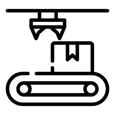 Paket kutusu satırı simgesi, anahat stili