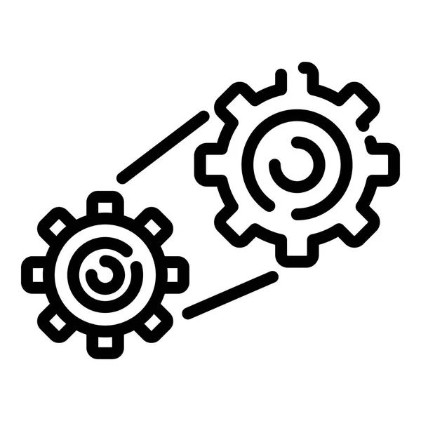 Gear system icon, outline style — Stock Vector