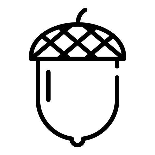 Oak acorn icon, outline style — Stock Vector