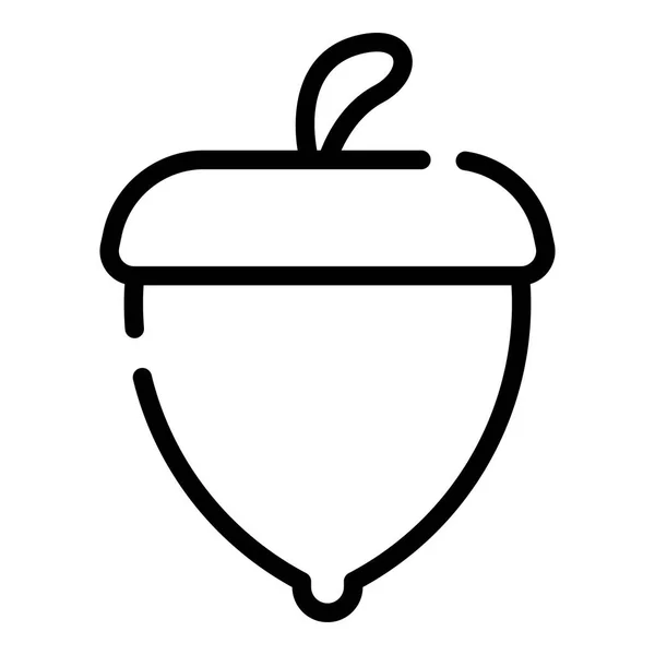 Icono de bellota botánica, estilo de esquema — Vector de stock