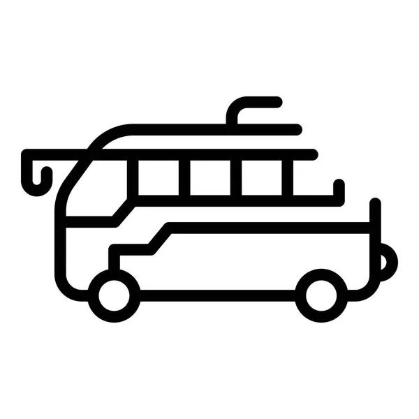 관광객의 버스 아이콘, 골자 스타일 — 스톡 벡터