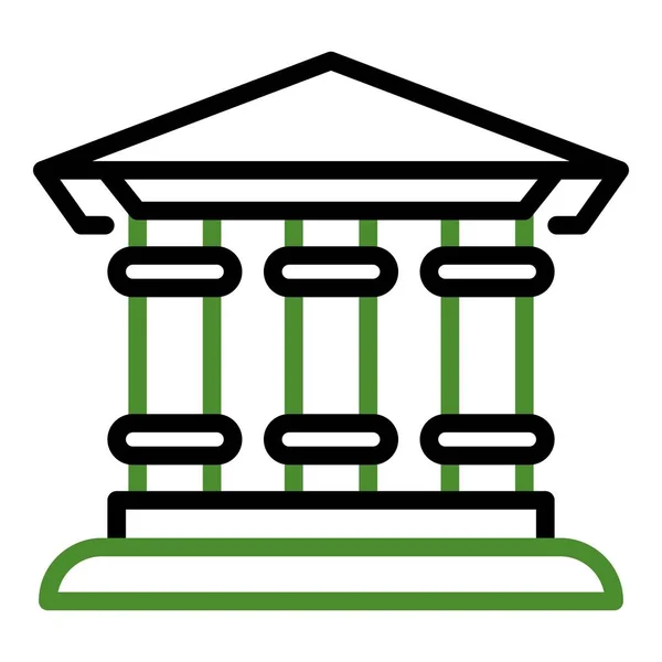 Icona della costruzione della banca, stile contorno — Vettoriale Stock
