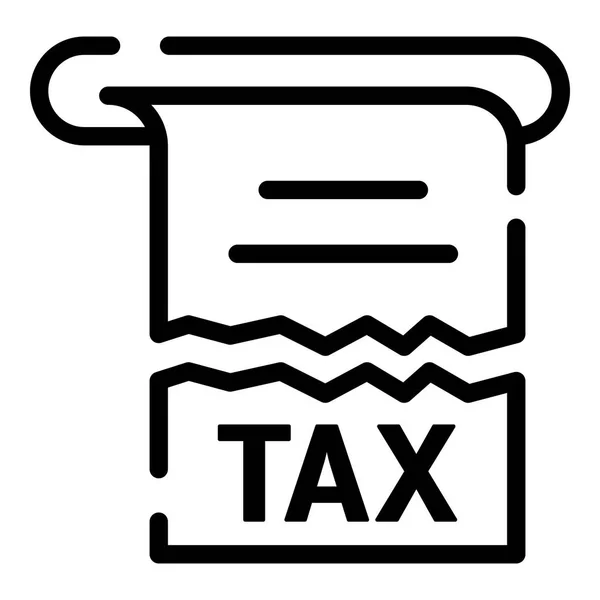 Ikona papieru podatku, styl konturu — Wektor stockowy