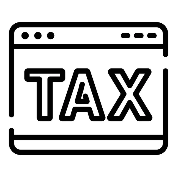 Web tax icon, outline style — Stock Vector