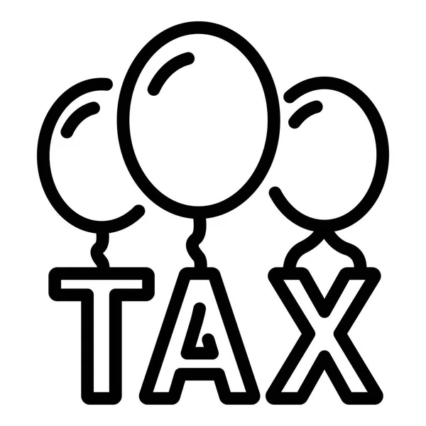 Icono de formulario de globo de impuestos, estilo de esquema — Vector de stock