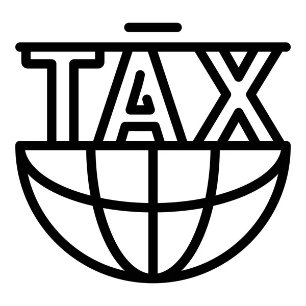 Icono de formulario de impuestos global, estilo de esquema — Vector de stock