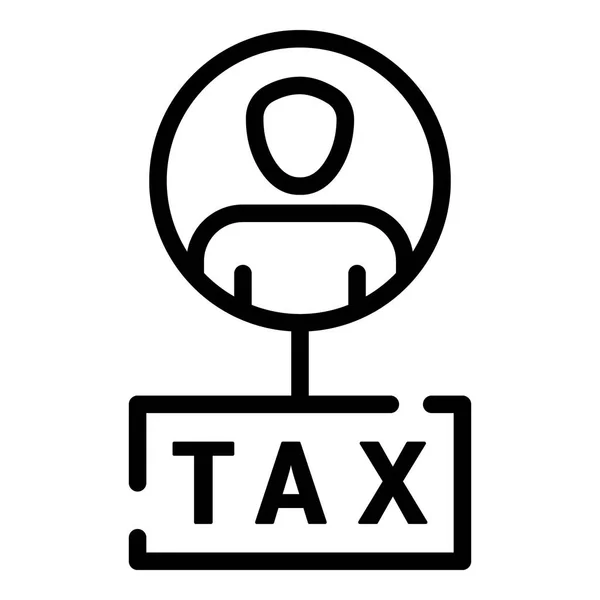 Icono de impuesto de la gente, estilo de esquema — Vector de stock