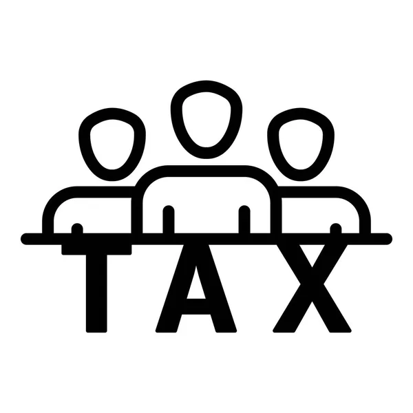 Ikona grupy osób podatkowych, styl konspektu — Wektor stockowy