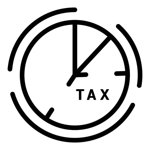 Ikona času platby daně, styl osnovy — Stockový vektor