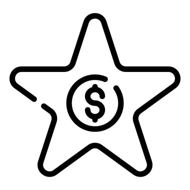 Yıldız para finansman simgesi, anahat tarzı