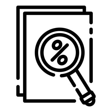 Finans yüzdesi simgesi, anahat stili