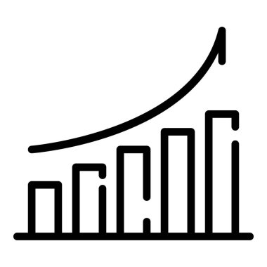 Finans grafiği büyümek simgesi, anahat stili