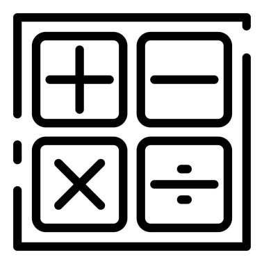 Finans hesap makinesi simge, anahat stili