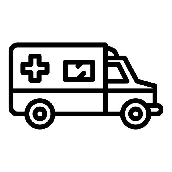 Ikona záchranné ambulance, styl osnovy — Stockový vektor