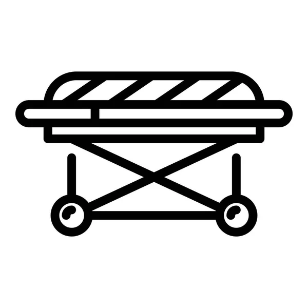 Sjukhus Wheel Bed ikon, kontur stil — Stock vektor