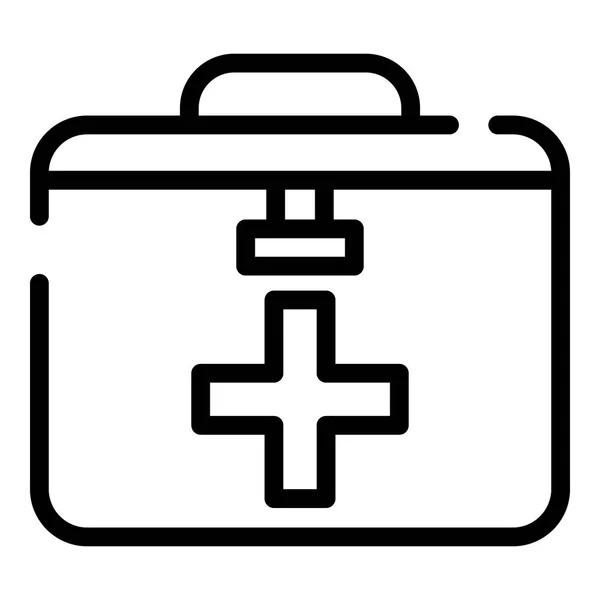 First aid kit icon, outline style — Stock Vector