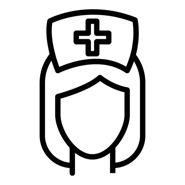 Krankenschwester-Ikone, Umriss-Stil — Stockvektor