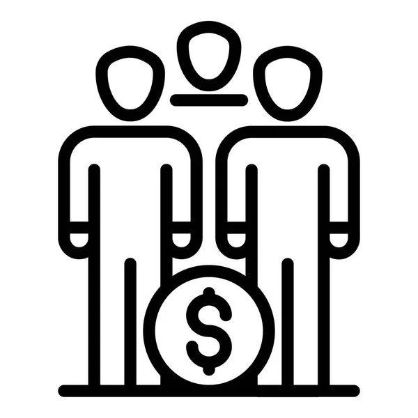 Grupo dinheiro investir ícone, estilo esboço —  Vetores de Stock