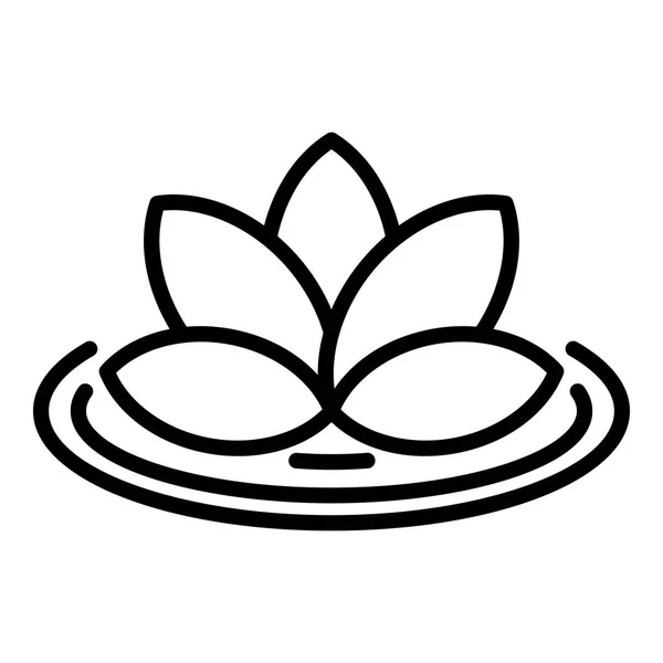 Lotus on lake icon, outline style