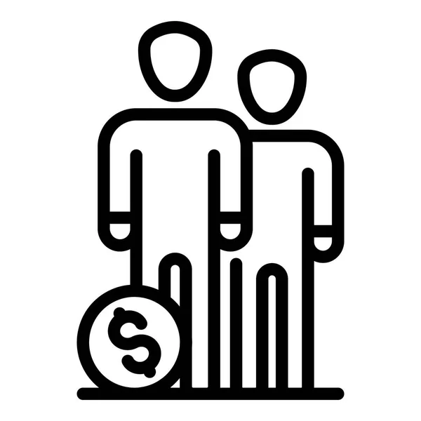 Pessoas grupo dinheiro orçamento ícone, estilo esboço —  Vetores de Stock