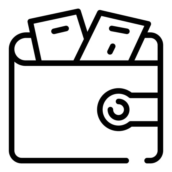 Icono de billetera de dinero completo, estilo de esquema — Vector de stock