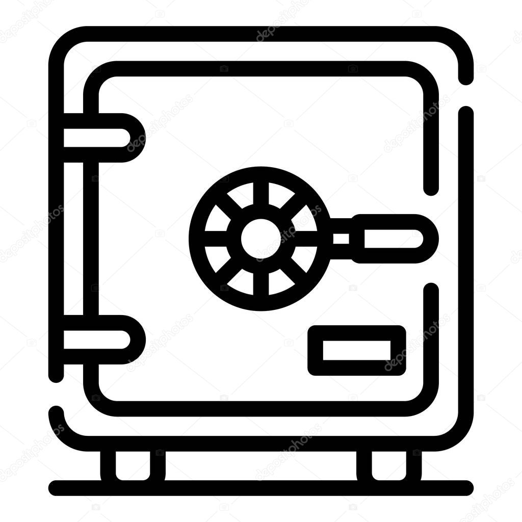 Metal safe icon. Outline metal safe vector icon for web design isolated on white background