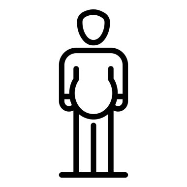 Çocuk aşırı kilolu simgesi, anahat stili