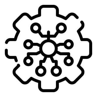 Stilize dişli tekerlek simgesi, anahat tarzı