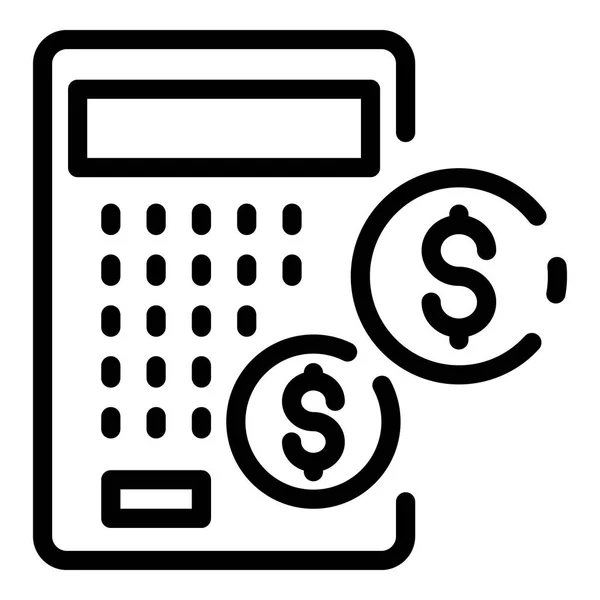 Elektronische rekenmachine icoon, outline stijl — Stockvector
