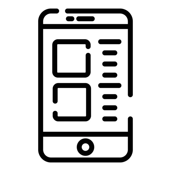 Pictogram voor smartphone verslaving, overzichts stijl — Stockvector