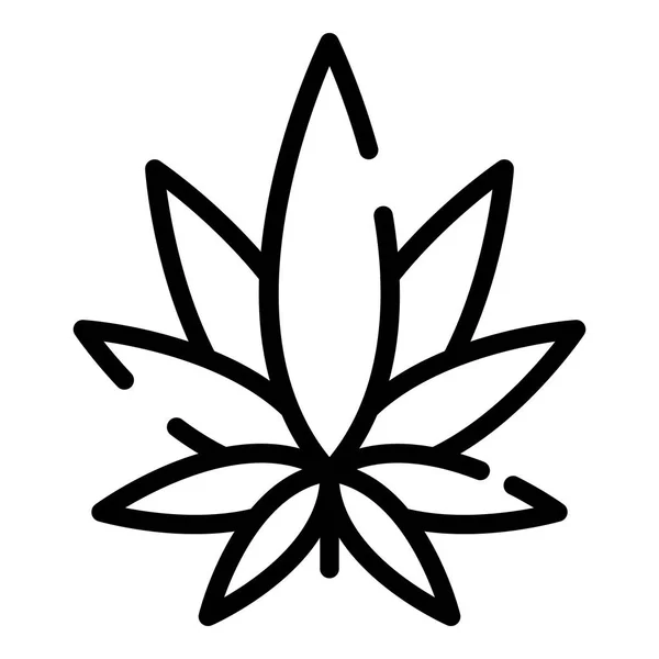 Icône de dépendance aux plantes de marijuana, style contour — Image vectorielle