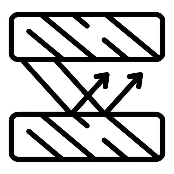 Reflexão em dois espelhos ícone, estilo esboço —  Vetores de Stock