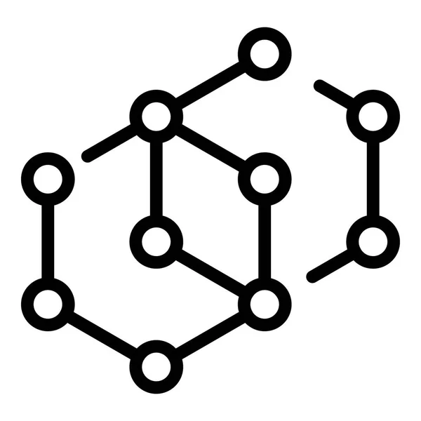 Icono compuesto molecular, estilo de contorno — Vector de stock