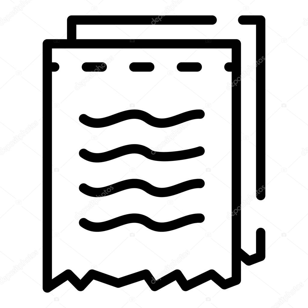 Money invoice icon. Outline money invoice vector icon for web design isolated on white background