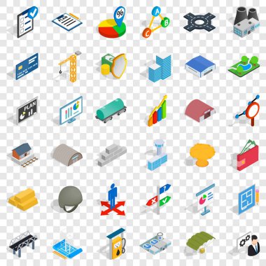 Doğru seçim Icons set, izometrik stili