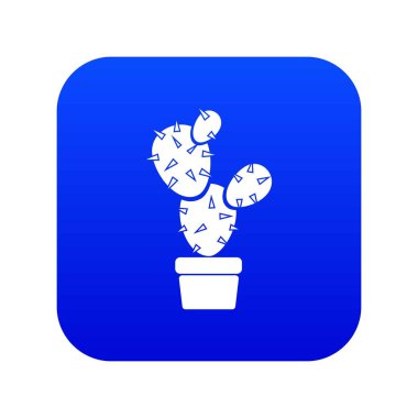 Çöl kaktüs simgesi mavi vektör