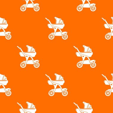 Bebek arabası tasarımcısı desen vektör turuncu