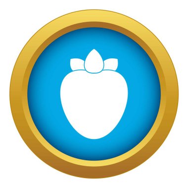 Olgun hurma simgesi mavi vektör izole