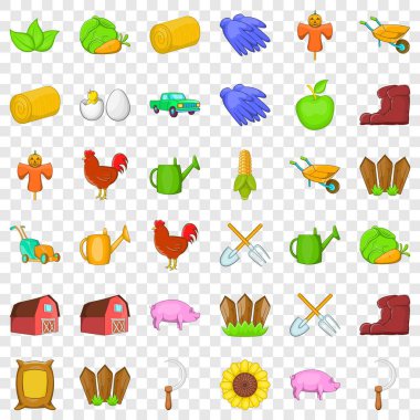 Yerli kuş Icons set, karikatür tarzı