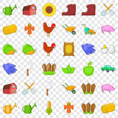 Sebze Icons set, karikatür tarzı