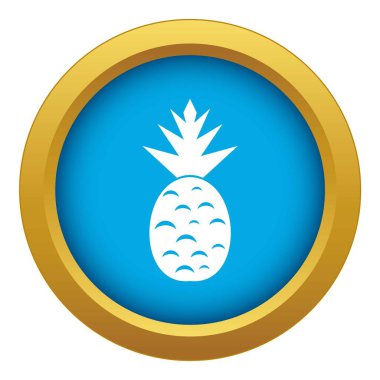 Ananas mavi simge vektör izole