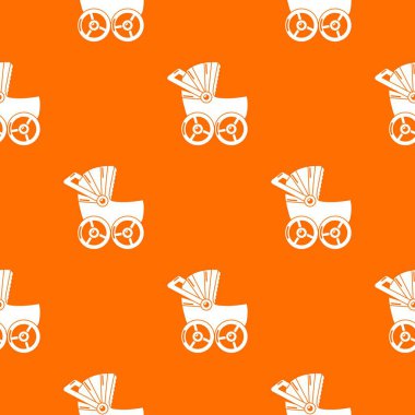 Bebek arabası büyük desen vektör turuncu