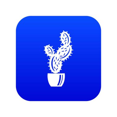 Başak kaktüs simgesi mavi vektör