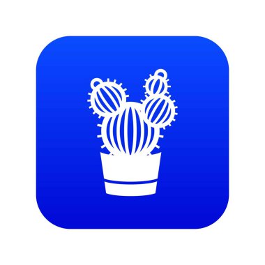 Yuvarlak kaktüs simgesi mavi vektör