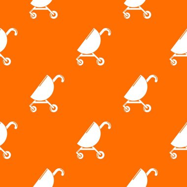 Bebek arabası pembe desen vektör turuncu