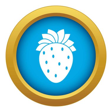 Çilek simgesi mavi vektör izole