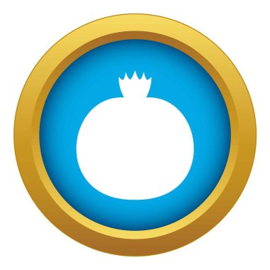 Olgun nar simgesi mavi vektör izole